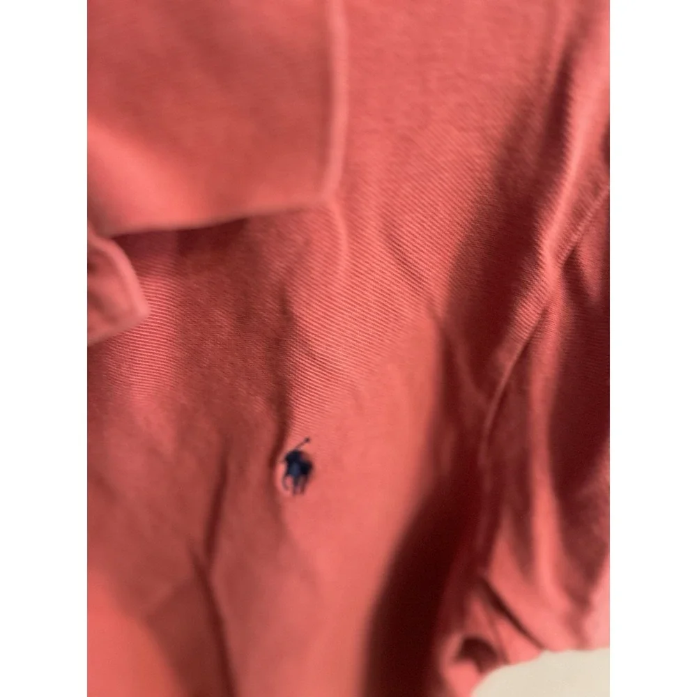 Polo Ralph Lauren Mens  Custom‎ Fit Polo Shirt Salmon Size XL Vintage